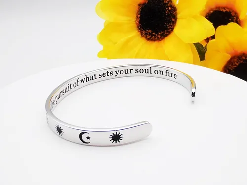 Miniatura 279 de Pulseras inspiradoras para mujer, joyería de acero inoxidable, con refranes, pulsera motivacional con mensaje oculto, pulseras grabadas para mejor