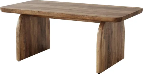 Miniatura 9 de Tribesigns - Mesa de café rectangular, mesa de 47 pulgadas de madera para sala de estar, mesa de centro baja de estilo granja con base resistente