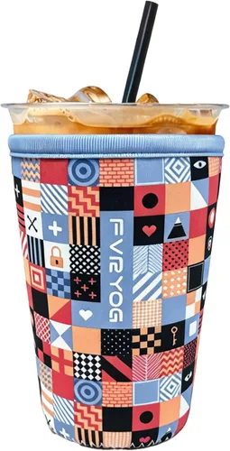 Miniatura 56 de Fundas de neopreno reutilizables aisladas para café helado, fundas para tazas de café helado, fundas para bebidas heladas y calientes