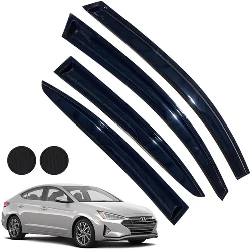Miniatura 23 de Protectores de lluvia para Mazda 3 Hatchback 2010-2013, deflectores de ventana lateral con cinta adhesiva para Mazda 3 Hatchback, viseras de ventana