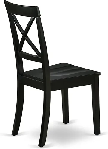 Miniatura 8 de East West Furniture AMBO3-BCH-W Juego de mesa y sillas de cocina de 3 piezas contiene una mesa de comedor redonda con pedestal y 2 sillas de asiento