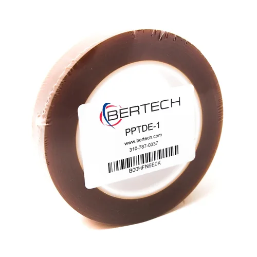 Miniatura 3 de Bertech cinta adhesiva de doble cara de poliamida, 4 mil de grosor con centro de 3 pulgadas, Ambar, 1