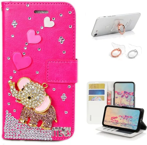 Miniatura 9 de Bling - Funda de piel con soporte para anillos, diseño 3D hecho a mano, 2 unidades, SBLDwRSSeries-18