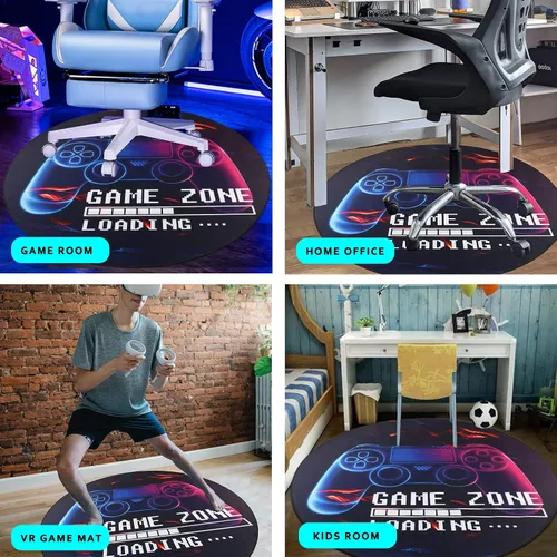 Miniatura 6 de Yincimar Tapete para silla de juegos para suelo de madera, protector antideslizante de suelo para controlador de juegos, alfombrilla de goma