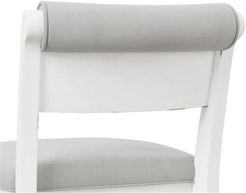Miniatura 8 de Hillsdale Clarion Taburete giratorio tapizado de madera y altura de mostrador, color blanco mar