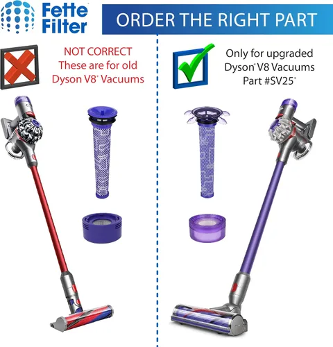 Miniatura 5 de Fette Filter - Kit de repuesto de filtro de vacío V8 actualizado compatible con Dyson V8 Nueva versión SV25/Dyson V8 Animal Extra 405901-01/Dyson V7