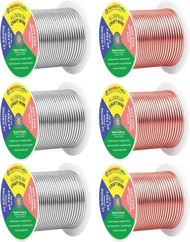 Miniatura 161 de Mandala Crafts - Alambre de aluminio anodizado de 8 calibre para hacer joyas - 9.75 m de alambre flexible negro colorido - Flexible para bonsái