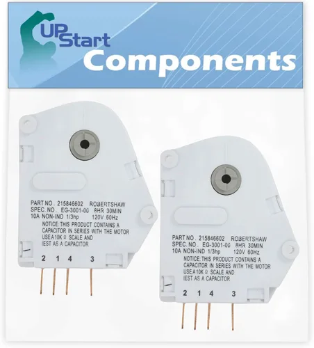 Paquete de 2 temporizadores de descongelación 215846602 de repuesto para refrigerador Frigidaire FRT21IS6BWE, compatible con temporizador de