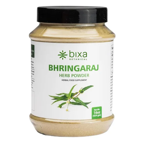 Miniatura 6 de Bixa Botanical Polvo Bhringaraj Eclipta Alba 7 oz Sin gluten, tratado al vapor, vegano, 100% puro.