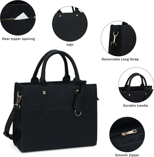 Miniatura 4 de Bolsa de mano para mujer, estilo satchel, con asa superior y correa para el hombro