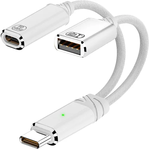 Miniatura 7 de Jadebones Cable USB C a USB OTG y adaptador de carga, divisor USB-C 2 en 1 con carga rápida de 100 W para iPhone serie 16/15, iPad, MacBook, Galaxy