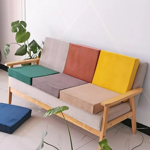 Miniatura 5 de vctops Cojín de espuma de terciopelo antideslizante suave con funda extraíble, para alivio y comodidad (verde, 20 x 20 x 2 pulgadas)