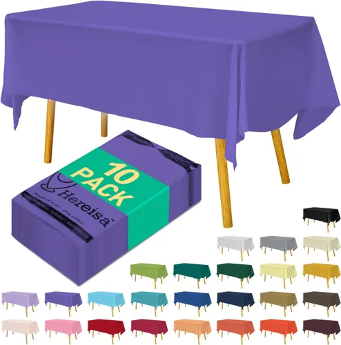 Miniatura 126 de Paquete de 3 manteles de plástico desechables de 54 x 108 pulgadas, manteles de color blanco hueso, manteles de fiesta nupcial para fiestas