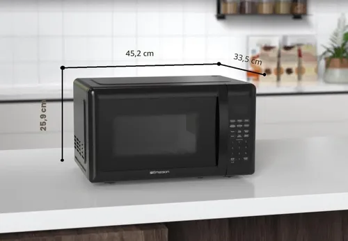 Miniatura 5 de Emerson MW7302B - Horno microondas compacto para encimera con control táctil, pantalla LED, 700 W, 10 niveles de potencia, 6 menús automáticos