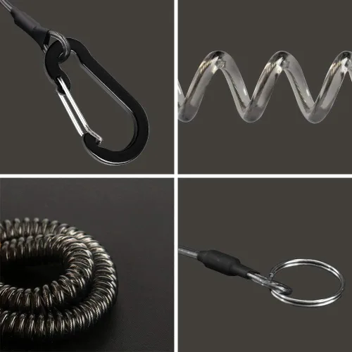 Miniatura 6 de Lix&Rix Cordones elásticos en espiral para llaves, kayak, equipo de pesca, alicates, herramientas, negro, azul, verde, rojo, amarillo, plata, 4/6
