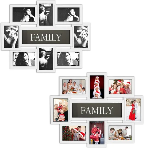 Miniatura 17 de Jerry & Maggie Marco de fotos familiar de 8 aperturas de 4 x 6 marcos para decoración de pared familiar, marcos de fotos de PVC para galería