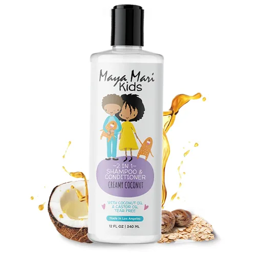 Champú y acondicionador natural 2 en 1 para niños, sin lágrimas, para niños pequeños con cabello rizado, para todo tipo de cabello de niños, giro de