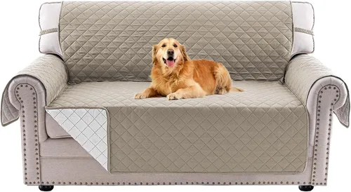 Miniatura 17 de PrinceDeco Funda de sofá para perros, lavable y reversible, apta para mascotas, resistente al agua, protector de muebles con correas elásticas