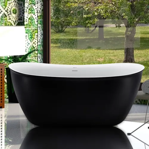 Miniatura 19 de Bañera independiente de acrílico Lucite de 47 pulgadas, bañera de remojo japonesa de forma cuadrada con diseño de asiento, desagüe cromado derecho
