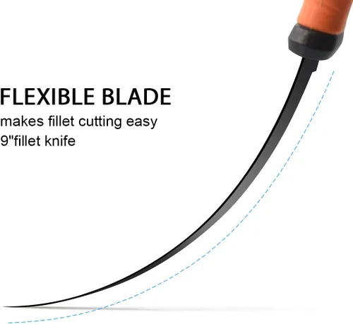 Miniatura 4 de Cuchillo de filete de pesca, hoja afilada y flexible de acero inoxidable de 7 a 9 pulgadas, cuchillos de nivel profesional para filetear y deshuesar