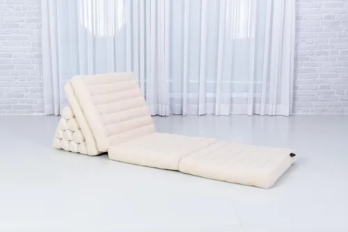Miniatura 6 de Leewadee Cómodo colchón japonés de suelo, cama tailandesa con cojín triangular, colchón futón, tapete de masaje tailandés XL extra largo, 89 x 20