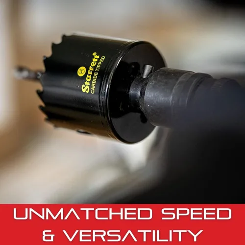 Miniatura 3 de Starrett Sierra perforadora con punta de carburo con acabado de superficie de alta calidad, ideal para madera, PVC y fibra de vidrio, 3 dientes por