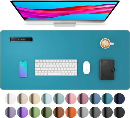 Aothia - Protector de escritorio de cuero sintético, base para mouse, superficie antideslizante e impermeable para escribir y para laptop, para