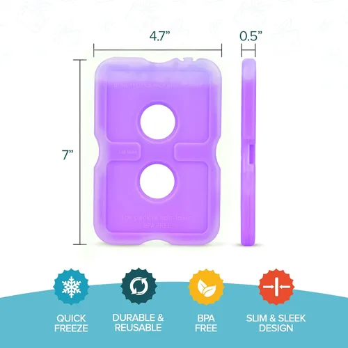 Miniatura 4 de Healthy Packers Paquete de hielo para lonchera – Paquetes de congelador – Paquete fresco original (juego de 5) Paquetes de hielo delgados
