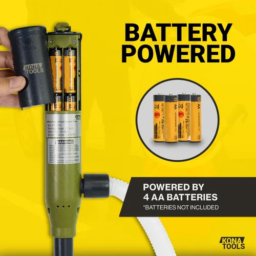 Miniatura 2 de KTEP01 Bomba de transferencia de combustible alimentada por batería (3.2 galones/minuto) Tubo de succión de 19 pulgadas, manguera de salida