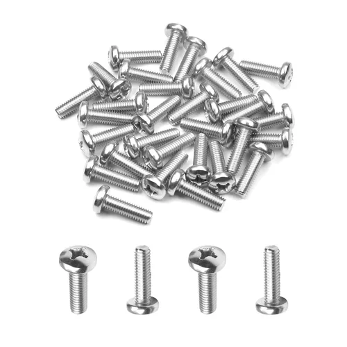 Miniatura 75 de MroMax 5 tornillos de máquina Phillips de cabeza plana M8 x 0.984 in, acero inoxidable 304 18-8, rosca completa, tornillos de cabeza cruzada gris