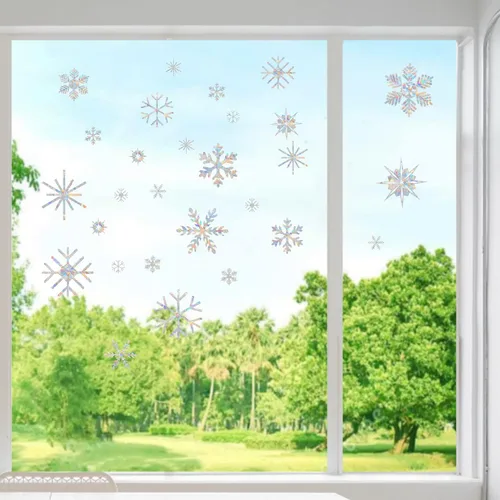 Miniatura 4 de Calcomanías de ventana para ventanas de vidrio, se aferran anticolisión para salvar a los pájaros de colisiones de ventanas, adhesivos prismáticos