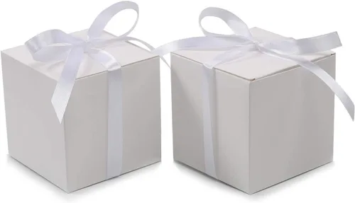 Miniatura 29 de COTOPHER 100 cajas de regalo pequeñas, cajas de regalo de 2 x 2 x 2 pulgadas, cajas de regalo de papel con cintas, caja de dulces para recuerdos