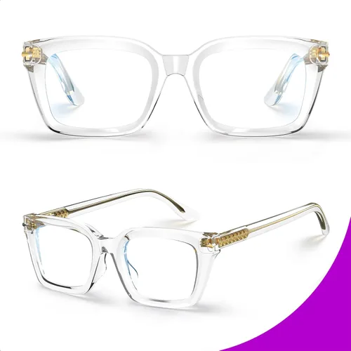 Miniatura 3 de VISOONE Lentes de lectura multifocales progresivos, bisagra de resorte, bloqueo de luz azul, para mujeres y hombres, 2.0x Transparente