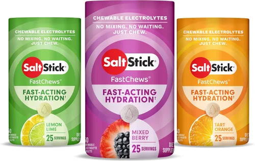 Miniatura 7 de SaltStick Electrolyte FastChews - Paquete variado de 120 unidades - Tabletas de electrolitos masticables para hidratación, tabletas de sal - 10