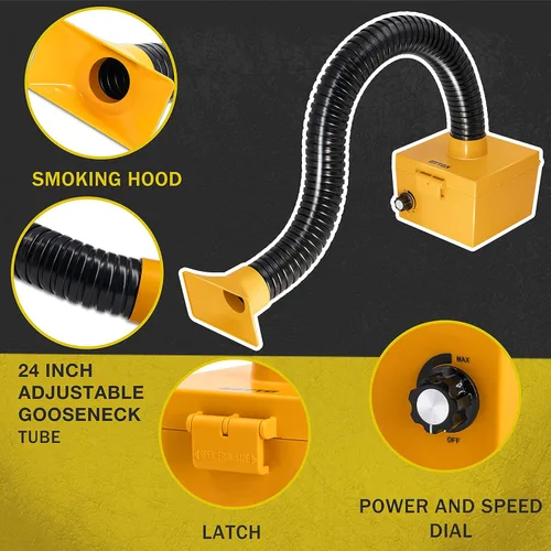 Miniatura 2 de KOTTO - Amortiguador de humo para soldadura, extractor de humo de hierro eléctrico, con fuerte succión