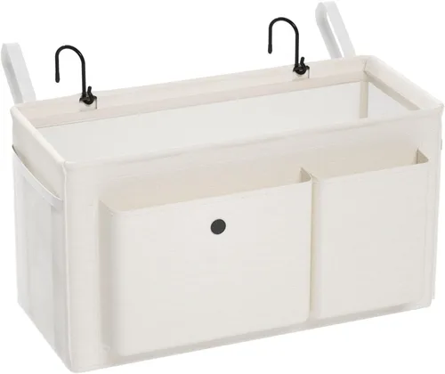 Miniatura 21 de Edudif Organizador de Cabecera de Doble Propósito, Organizador de Cama con 6 Bolsillos, Solución de Almacenamiento Versátil para Mesita de Noche