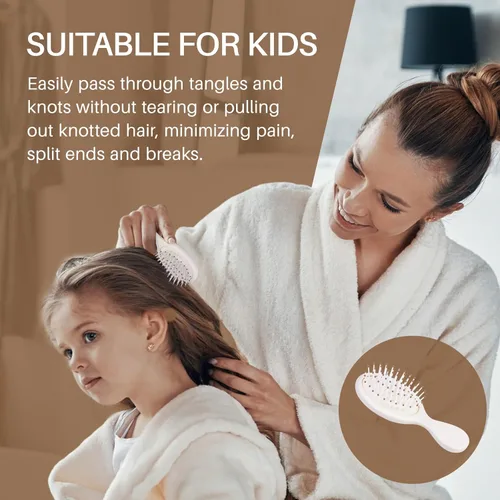 Miniatura 5 de RHOS Mini cepillo de cabello para mujeres, hombres y niños, cepillo de cabello tamaño viaje para bolso, bolsillo, mochila, pequeño cepillo de paleta