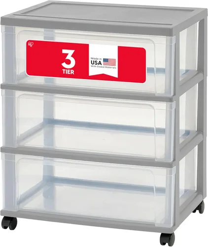 Miniatura 6 de IRIS USA Carrito rodante organizador de almacenamiento de cajones de plástico, con ruedas giratorias, 3 cajones, para suministros de arte