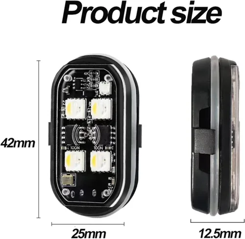 Miniatura 3 de 4 luces estroboscópicas LED inalámbricas, luces LED inalámbricas para automóvil con control remoto, 8 colores, carga USB, IP65, impermeable