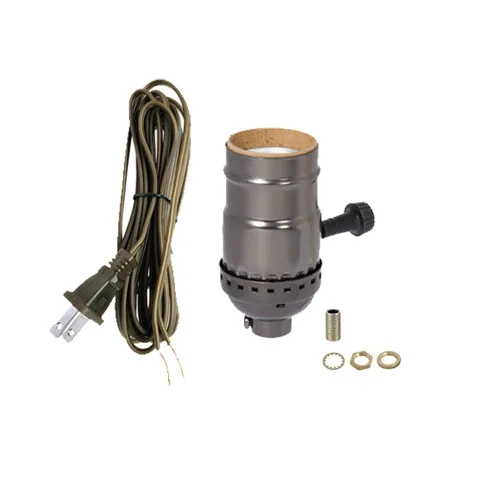 Miniatura 5 de B&P Lamp® Portalámparas de latón antiguo con juego de cables a juego y herrajes básicos