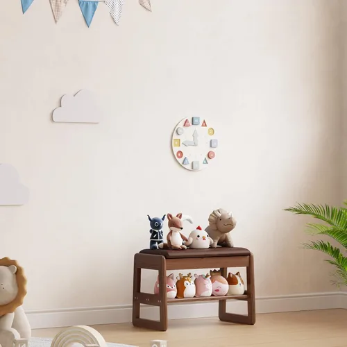 Miniatura 8 de AQIMUELE Banco pequeño para zapatos, banco de zapatos de 2 niveles con almacenamiento con tapa abatible, zapatero de madera para entrada, pasillo