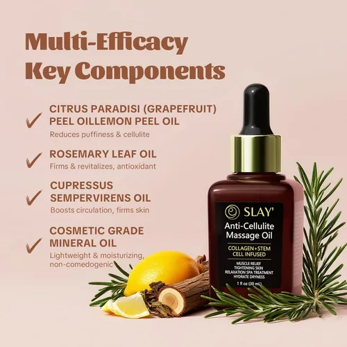 Miniatura 8 de SLAY' Rodillo de masaje anticelulítico y paquete de aceite corporal, rodillo de drenaje linfático, removedor de celulitis para piernas y brazos