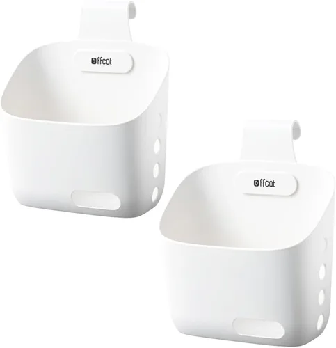 Miniatura 8 de LeleCAT Cesta colgante de plástico para cocina, cesta con gancho desmontable, cuélgala detrás de una puerta o en una barandilla, sobre la puerta