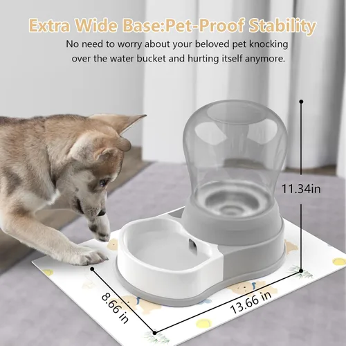 Miniatura 3 de STALTWO - Comedero automático para perros de 1 galón, dispensador de agua para mascotas premium Staltwo con alfombrilla antideslizante, comedero