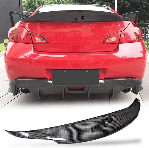 Miniatura 5 de Alerón trasero de fibra de carbono para Infiniti Sedan de 4 puertas G25 2011-2012 G37 2009-2013, tapa de alerón trasero de maletero alto