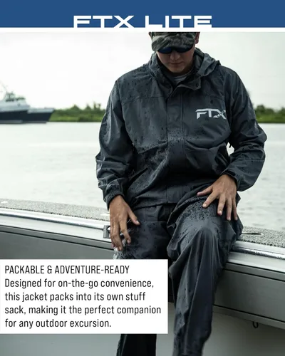 Miniatura 6 de FROGG TOGGS Chaqueta impermeable FTX Lite para hombre, 3 capas, impermeable, transpirable, elástica y cómoda