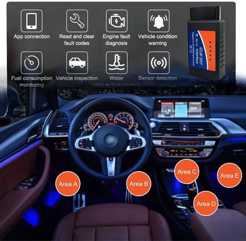 Miniatura 6 de Elm327 WiFi OBD2 interfaz puede autobús escáner herramienta de diagnóstico con chip original 25k80 soporte iOS/Android V2.1