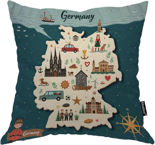 Miniatura 9 de Moslion Fundas de almohada de hojas de arce, funda de almohada de otoño con hojas de arce, 18 x 18 pulgadas, lona de algodón y lino, funda