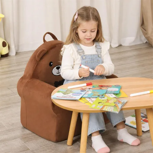 Miniatura 4 de MOMCAYWEX Silla de bebé acogedora, Silla de personaje prémium, marrón, de 18 meses hasta 3 años