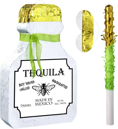 Miniatura 9 de Panelee Piñata para adultos con borla con borla para los ojos vendados, taza de cerveza, piñata, whisky, tequila, juego de botellas para adultos